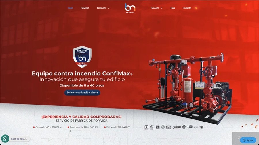 Sitio de Bombas Mejorada, fabricante de sistemas de bombeo